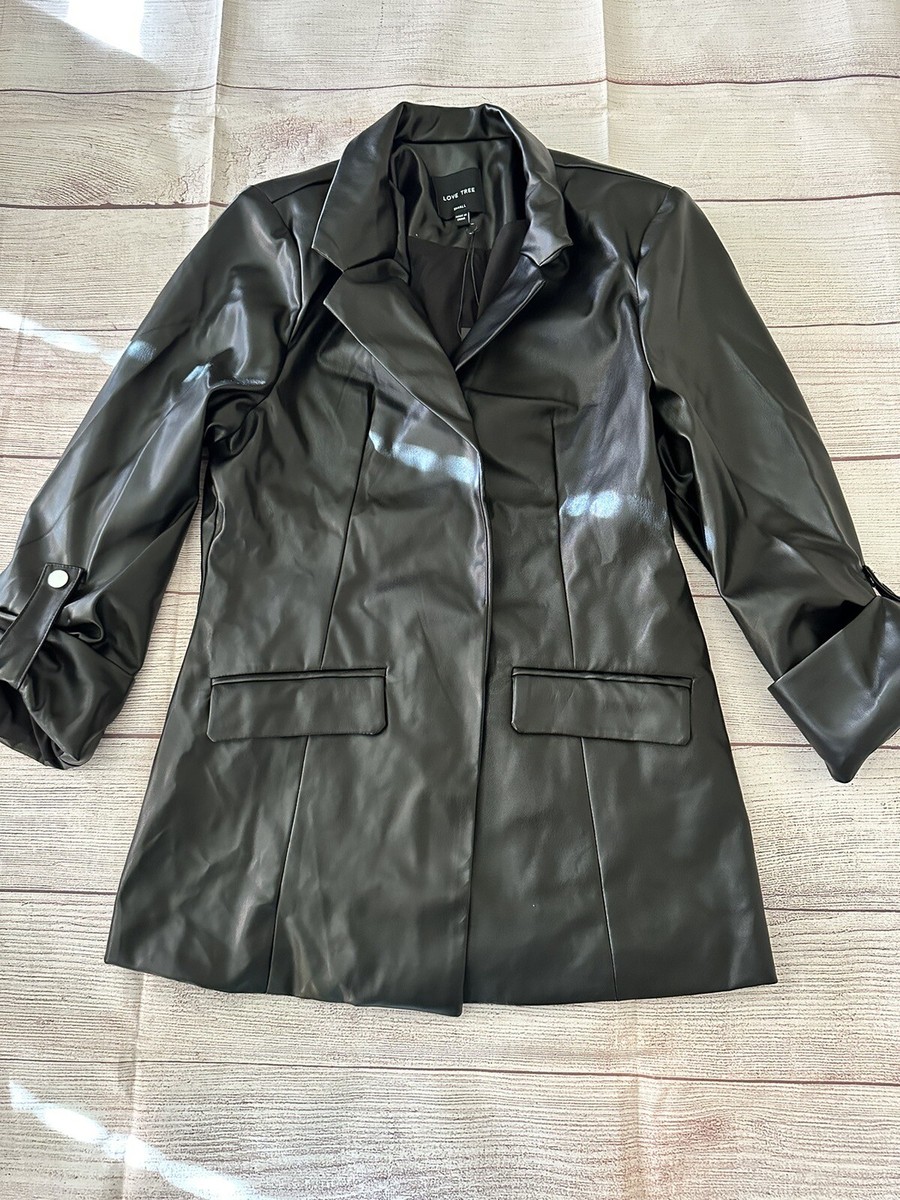 Leather Blazer Love Tree Faux Leather Jacket Love Tree Jackets