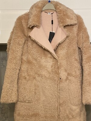 BNWT €379 Marc Cain Pink Reversible Faux Fur Coat N3 UK 12-14 Xmas 
