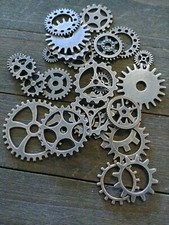 10 Clock Gears Cogs Parts Antiqued Copper Metal Steampunk Supplies Assorted Lot