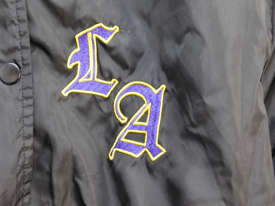 Orange Kiss 男式 S 洛杉矶篮球缎面夹克莱特曼 — 第 2/4 张图片