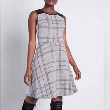 MODCLOTH Small Smiling From the Top Rainbow Tweed Paid Skater Dress