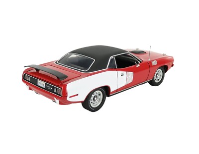 1971 PLYMOUTH HEMI CUDA RED & WHITE W/BLACK TOP 1:18 BY SCALE ACME
