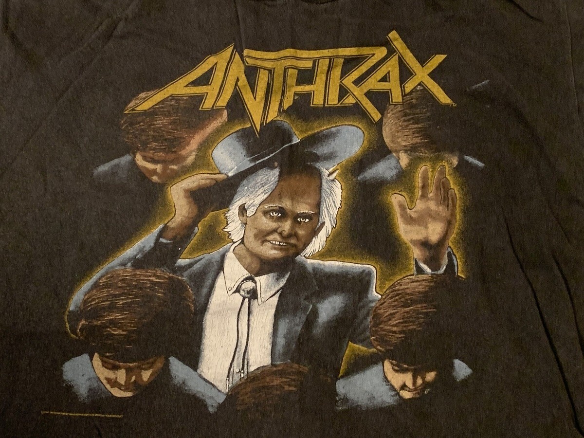 vtg Anthrax t shirt tour thrash metal anthrax iron maiden