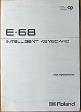 Roland E-68 Keyboard Original Supplemental Manual Midi Implementation 32 pgs