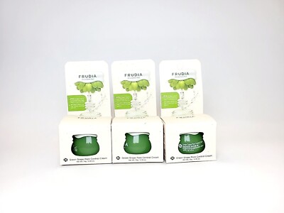 3x Frudia Green Grape Pore Control Cream NIB - Mini/Travel 0.35 oz/ 10g each