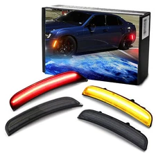 Smoked Lens Front Amber Rear Red LED Side Marker Lights For 15-23 Dodge Charger