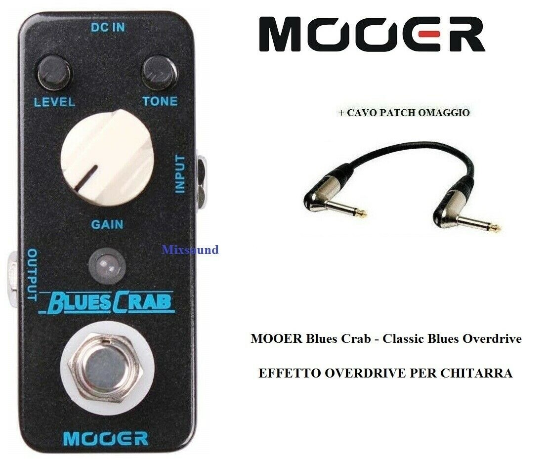 MOOER Blues Crab Classic Blues Overdrive PEDALE EFFETTO OVERDRIVE PER CHITARRA