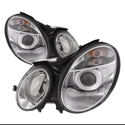 Headlights Halogen Type Set Fits Mercedes Benz E-Class 03-06 4Dr/ 04-06 Wagon