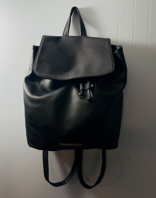black leather backpack tote bag Victoria's Secret Sexy Little Backpack Black