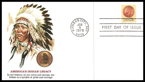 USA FDC - 1978 - American Indian Penny, # 1734 Fleetwood