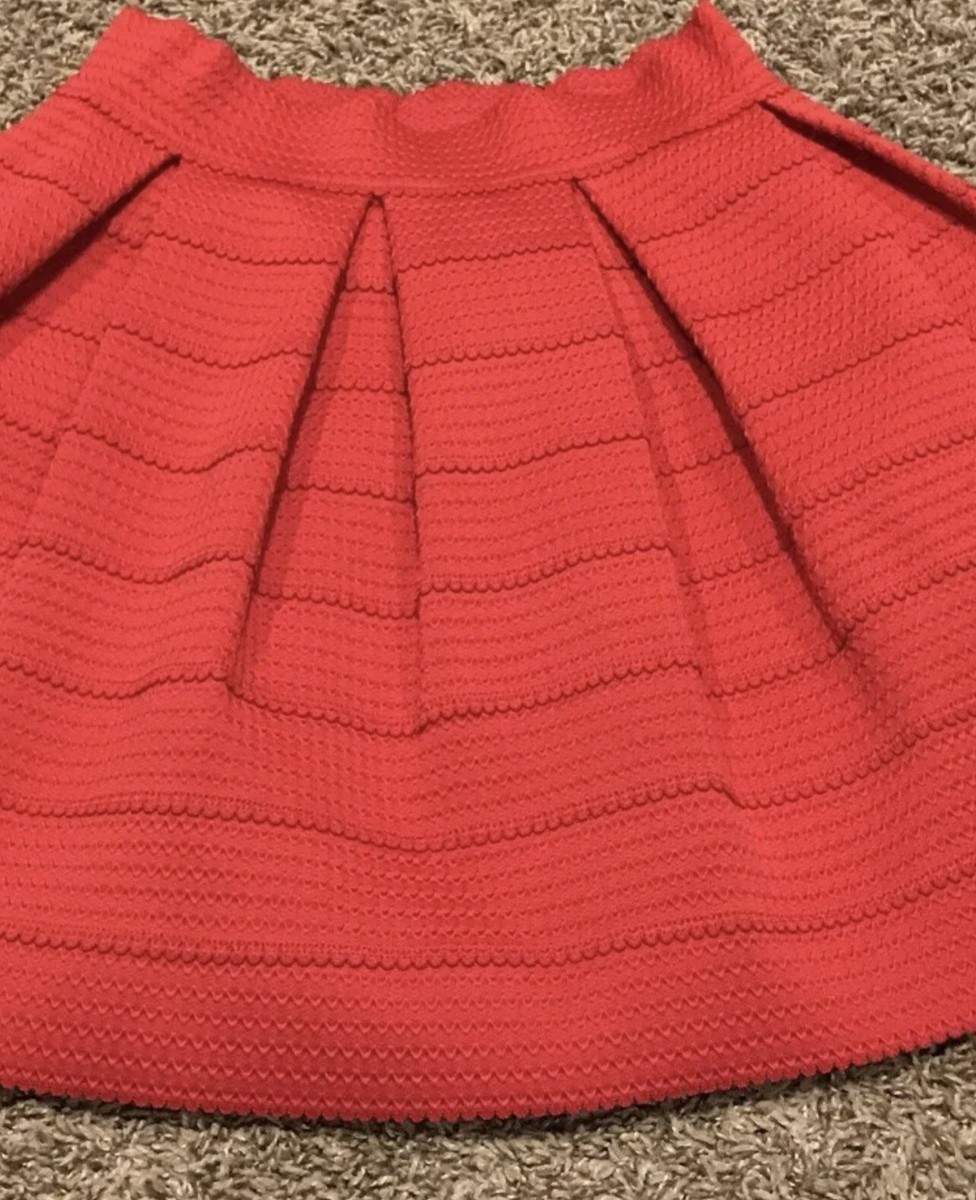Express red skirt polyester rubber blend size large