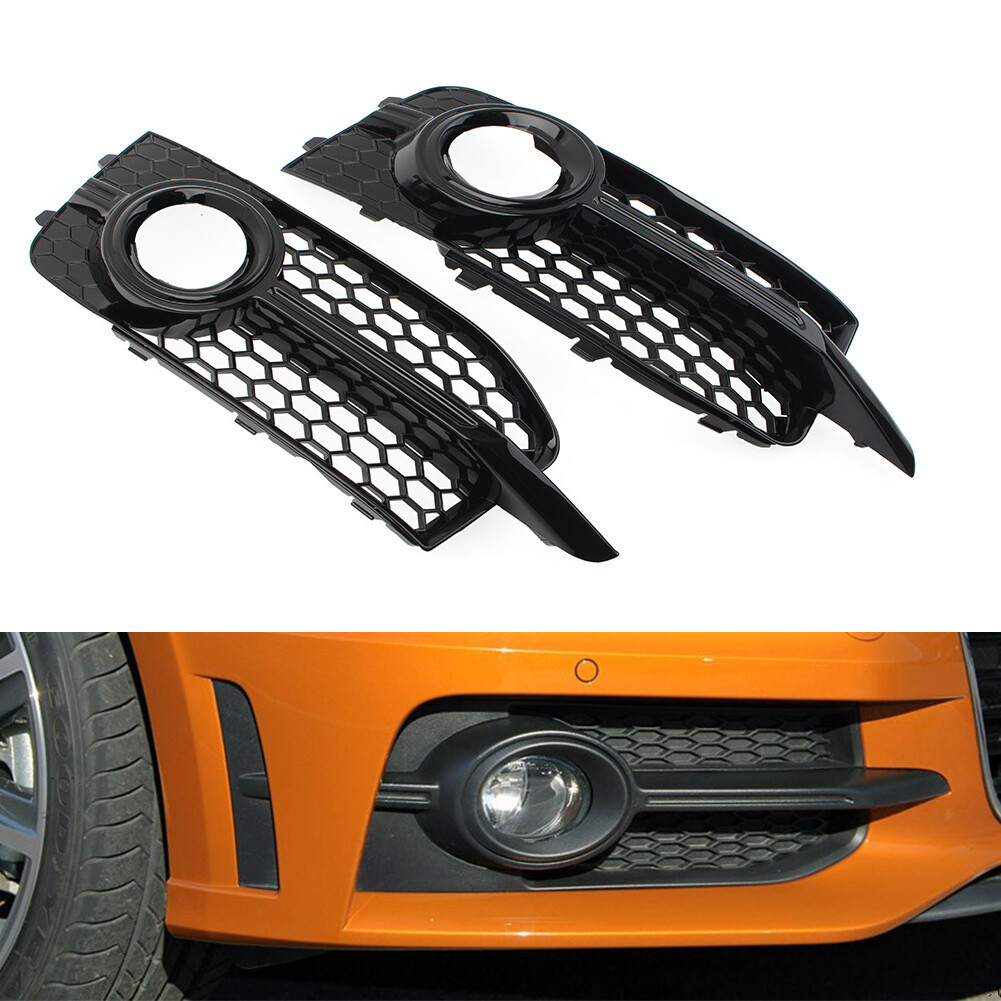 Front Bumper Honeycomb Fog Light Grille Cover For Audi A1 8X   S1 10-14 US
