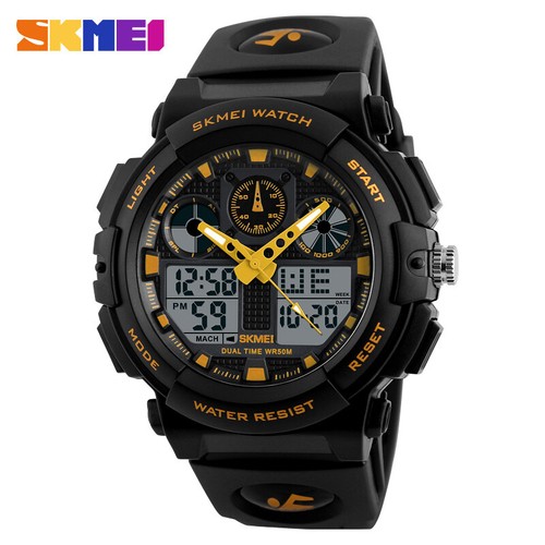 Mens Watch Army Military Alarm Analog Digital Waterproof Sport Wrist SKMEI 1270 - Picture 1 of 5