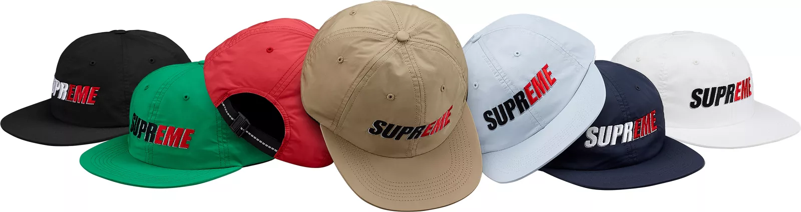 Supreme 2 tons nylon 6 panneaux capuchon vert noir bleu S/S 18