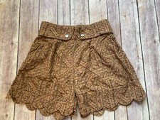 Matilda Jane sz 10 Friends Forever Shelby Shorts dark purple corduroy floral B14