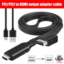 PS2 to HDMI Converter Video Adapter HD for PlayStation 1/2/3 1080P HDTV Monitor,