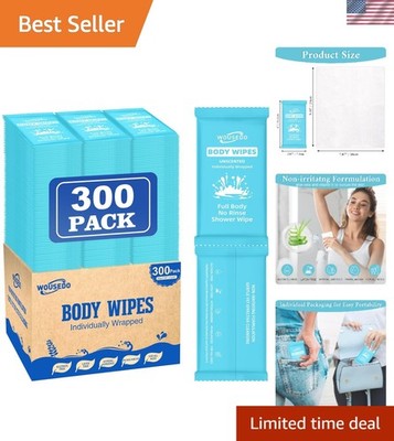 Wipes 300 Pcs Ultra Thick Soft Large Body Shower Cleansing Blue Bulk Wrapped7.87