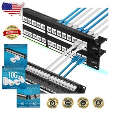 48 Port Cat6 Patch Panel 10G Support, Toolless, Gold Plated RJ45