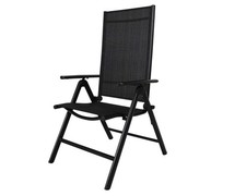 Aluminium Klappstuhl 8-fach verstellbar Schwarz Campingstuhl Gartenstuhl Garten