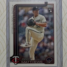 Topps 2025 Series 1 Zebby Matthews Rookie #283 Minnesota Twins