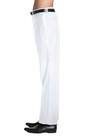 CONCITOR Men's TUXEDO Pants Flat Front w/ Satin Band Stripe Solid WHITE Color 30 — photo 1