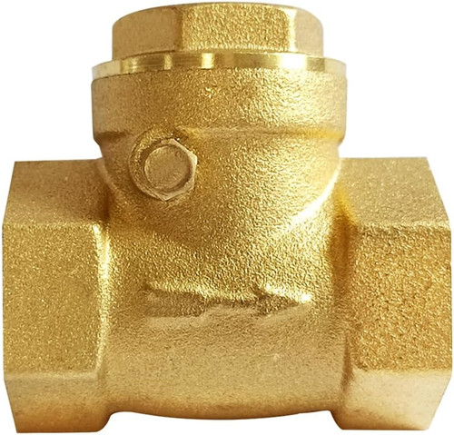 Uenede Brass 1/2 Inch Horizontal Swing Check Valve, 1PCS 1/2" Female, Gold
