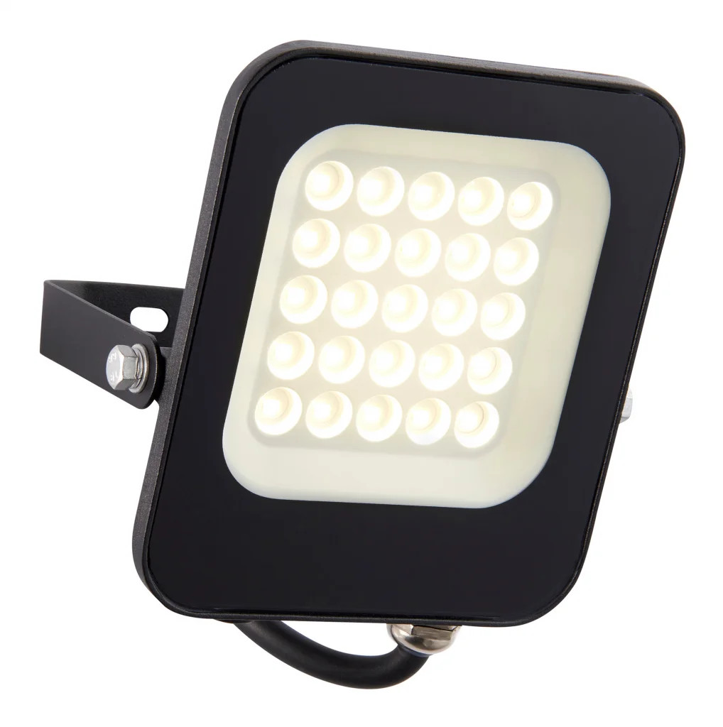 Outdoor Light Black Guard 20w LED Floodlight IP65 1800lm 4000K Cool White Saxby
