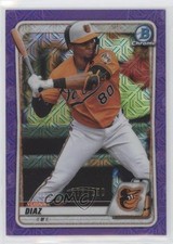 2020 Bowman Chrome Prospects Mega Box Purple Mojo Refractor Yusniel Diaz j3r