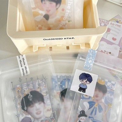 10PCS Transparent Zip Lock Plastic Kpop Card Package Bags with Zipper Self Seal