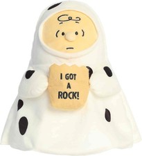 New Aurora Halloween Peanuts Rockin' Charlie Brown Ghost Costume Plush, 8"