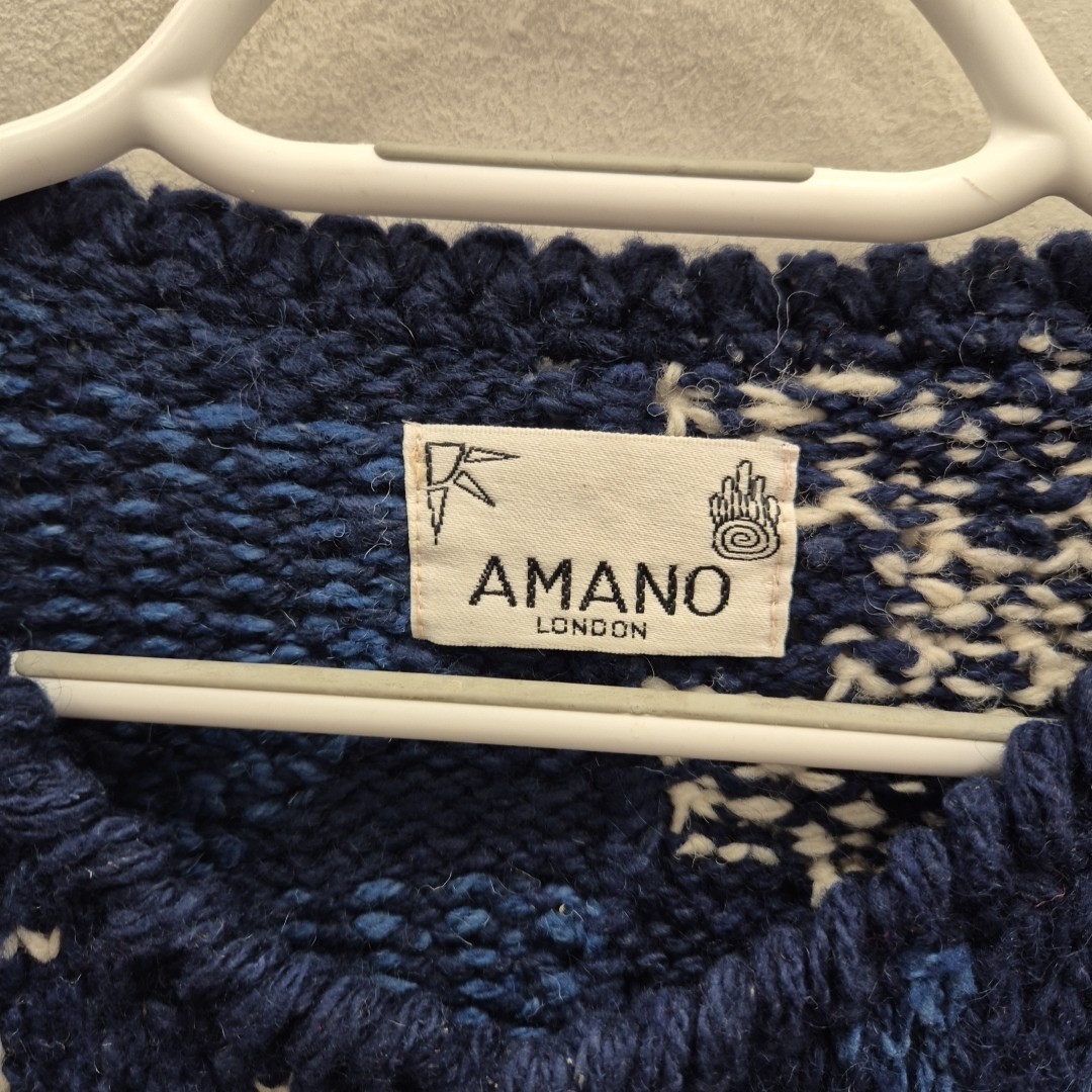 Amano Handknit Patchwork Wool Chunky Cardigan Jac… - image 7