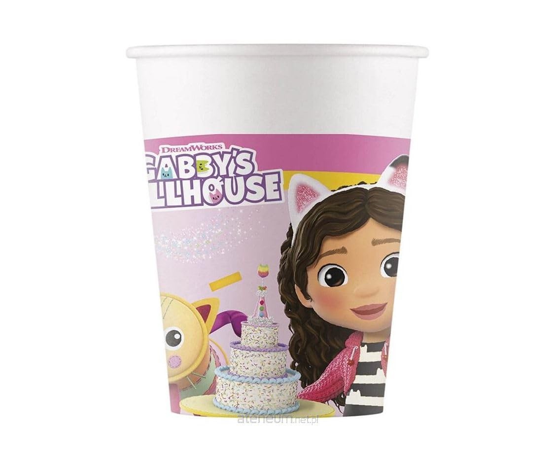 PROCOS Gabby's Dollhouse Party Paper Cups, Pack of 8, 200ml