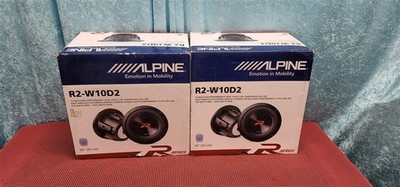 PAIR ALPINE 10'' R2-W10D2 DVC SUBWOOFERS 750RMS OPEN BOX FREE SHIPPING