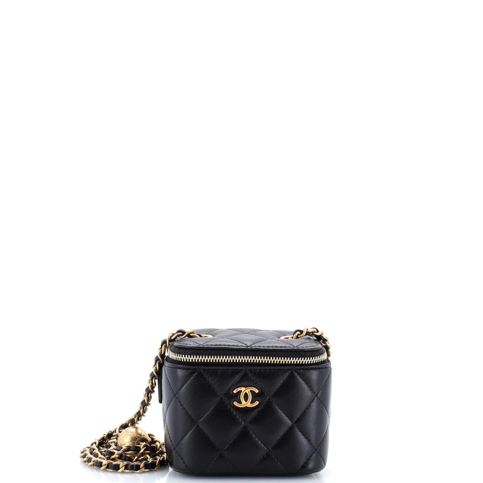 Chanel Pearl Crush Vanity Case with Chain Quilted Lambskin Mini