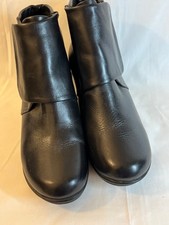 Women’s Dansko Romy Burnished Napa Wedge Booties Size EUR 38, Black Leather 2192