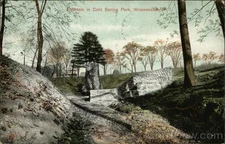 Woonsocket,RI Fountain Cold Spring Park 1907 Moonsocket,R.I. Robbins Bros.