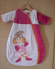 niedlicher Baby Schlafsack mit herausnehmbaren Ärmeln Rosa mit Hexe Helene 68cm