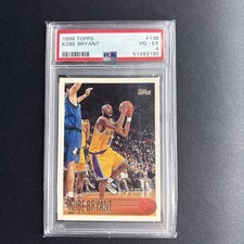 1996 Topps #138 Kobe Bryant ROOKIE CARD PSA Graded VG-EX 4 Lakers. rookie card picture