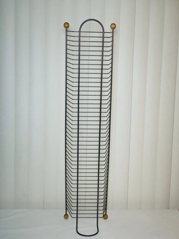 Vintage DVD/Game Storage Tower Wire Stand Rack Gunmetal Gray Holds 45 DVDS - Image 3 of 4