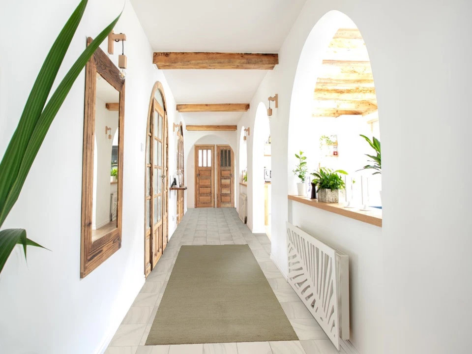 Modern 10' Runner Rug 3x10 Handmade Solid Design Oriental Carpet for Hallway - Image 2 of 4