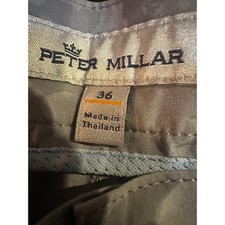 Peter Millar Mens 36 Grey Camo Performance Golf Shorts Crown Logo Tonal Print