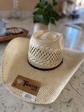 NEW. Straw hat. Twister. Size 7 1/2. Western hat. Cowboy hat.