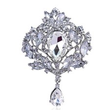 Wedding Bridal Big Crystal Rhinestone Bouquet Brooch Pin For Women Jewelry