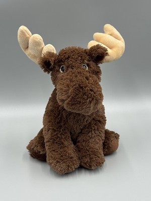 B.J. Toy Company Brown Moose Plush 10  Stuffed Animal Glitter Eyes 2023