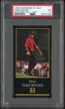 Tiger Woods 1998 Grand Slam Ventures Champions Of Golf Csv Rookie Card Psa 5