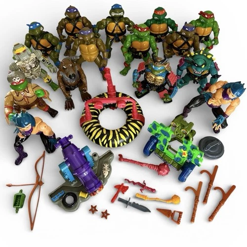Vintage LOT 1988 TMNT Action Figures/Parts/Weapons Teenage Mutant Ninja Turtles