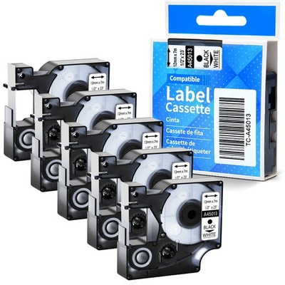 5PK 45013 Compatible Label Tape for Dymo LabelManager 210D 220P 260P 280 LM160