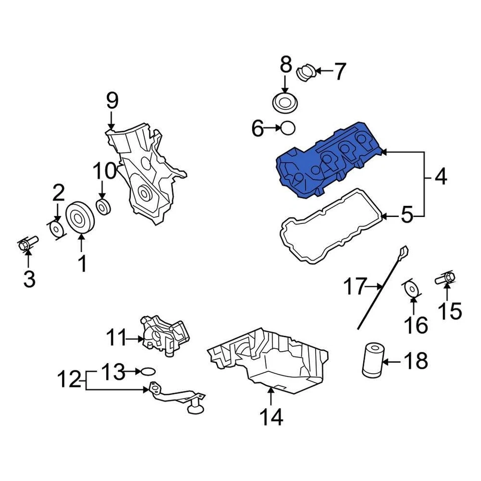 For Lincoln MKZ 2007-2012 Lincoln 7T4Z6582F Right Engine Valve Cover Foto 3 de 4