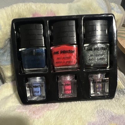 One Direction Rock Me Nail Varnish Set Glitter Blue Pink Silver 0.81 fl oz