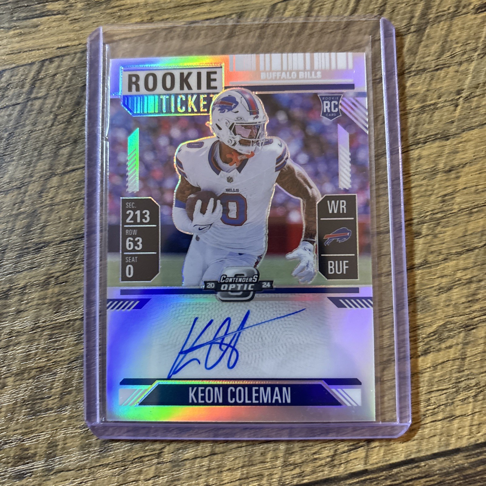 2024 Autograph Contenders Optic Silver Prizm Rookie Ticket Keon Coleman (RC) 117